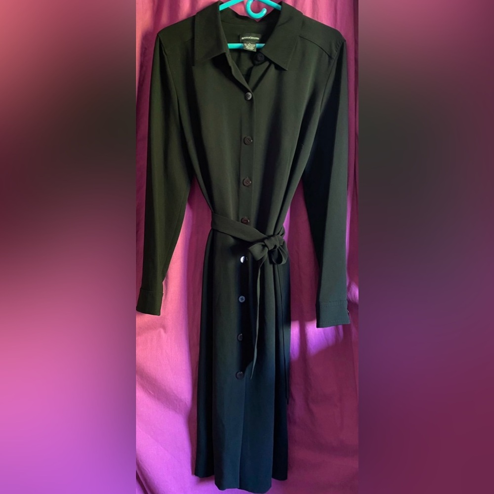 Bloomingdale’s Sutton Studio Black crepe Button-Up Dress